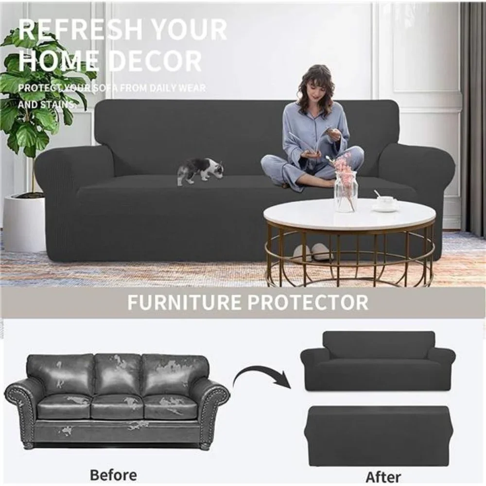 Stretch Sofa Slipcover 1-Piece Sofa Cover Furniture Protector Couch Soft